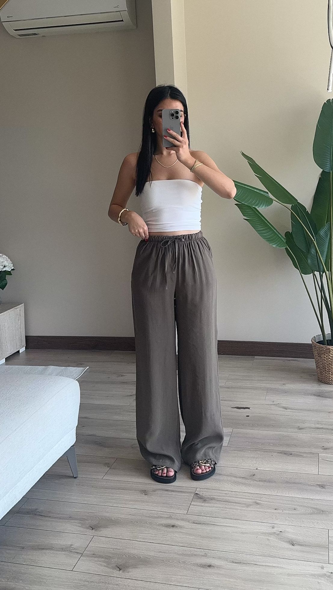Beli Lastikli Tensel Pantolon - HAKİ