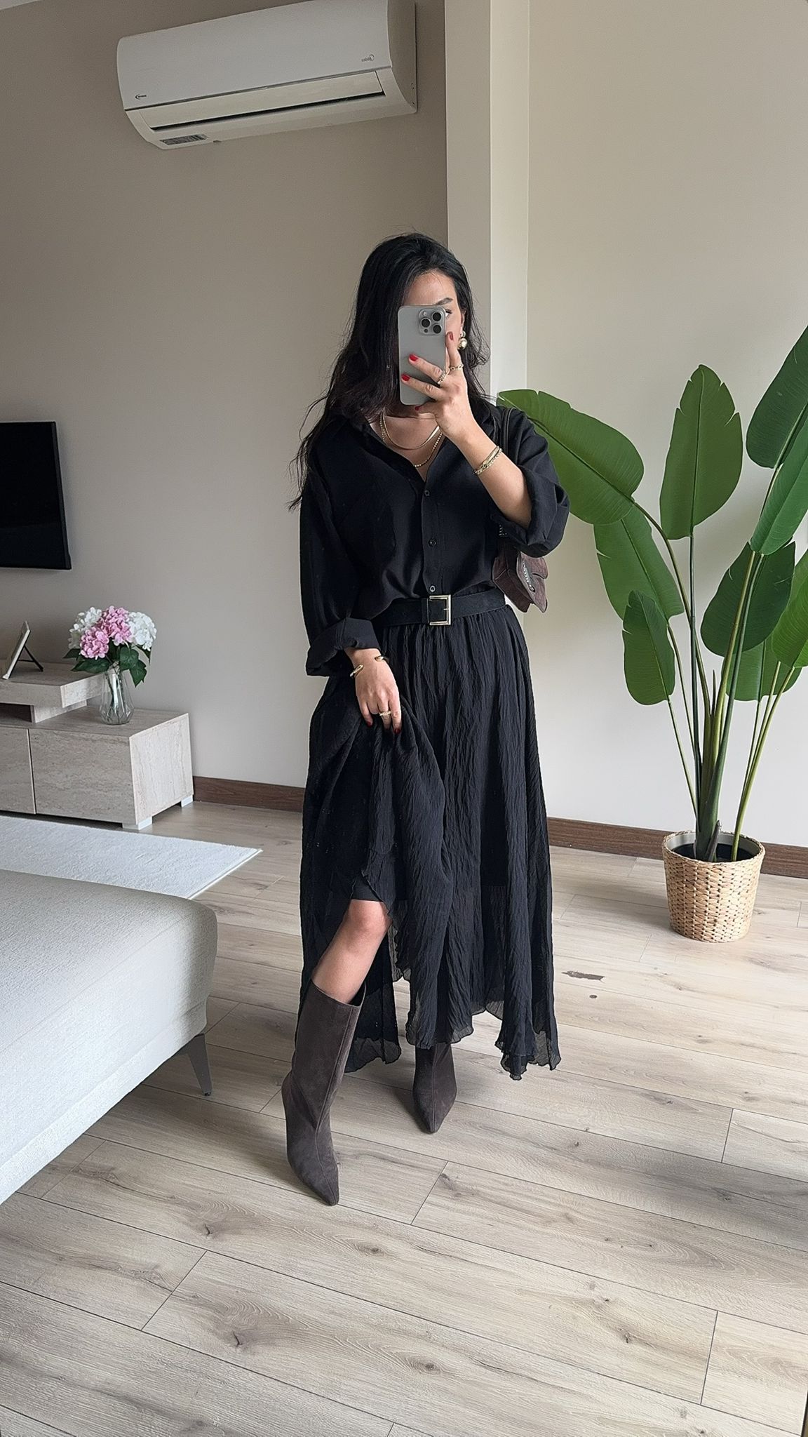 Asimetrik Şifon Etek