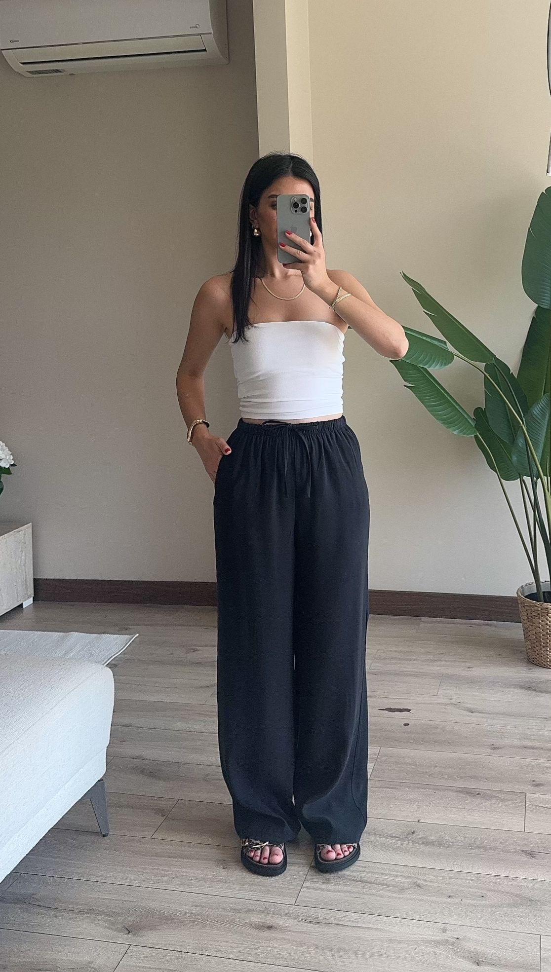 Beli Lastikli Tensel Pantolon