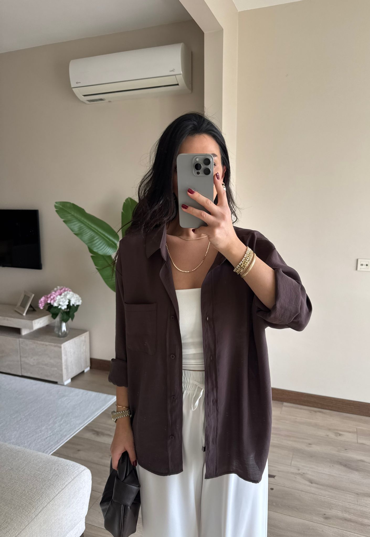 Oversize Tensel Gömlek