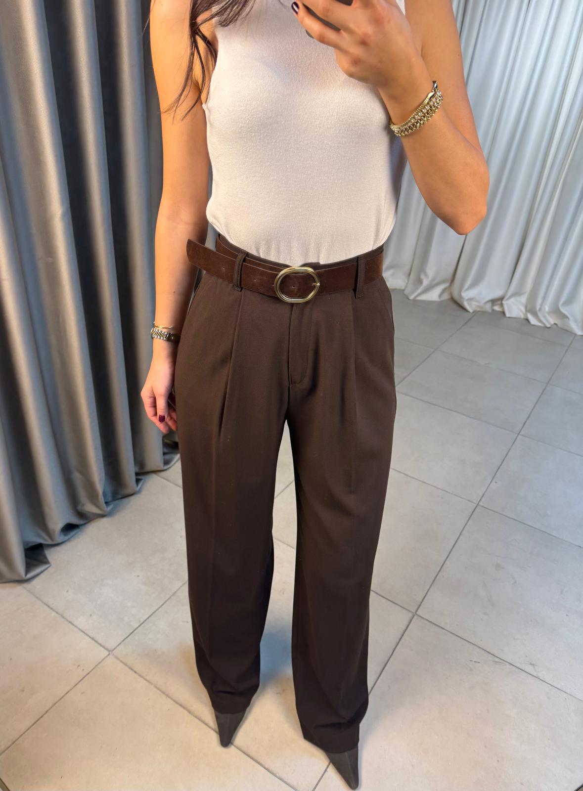 Kendinden Kemerli Kumaş Pantolon