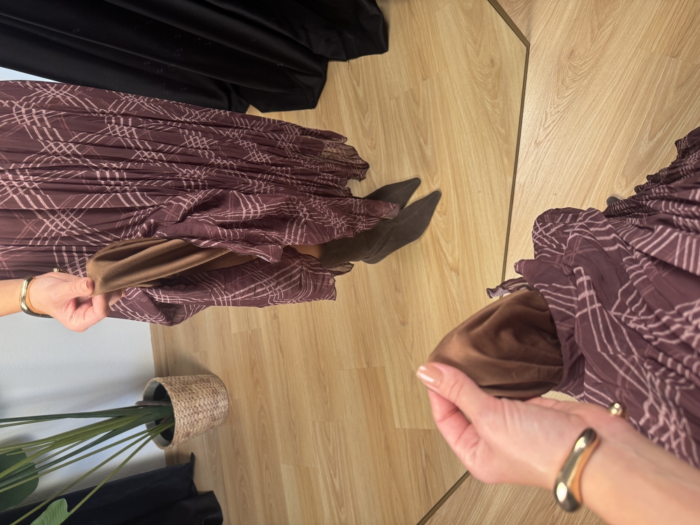 Ekose Şifon Midi Etek