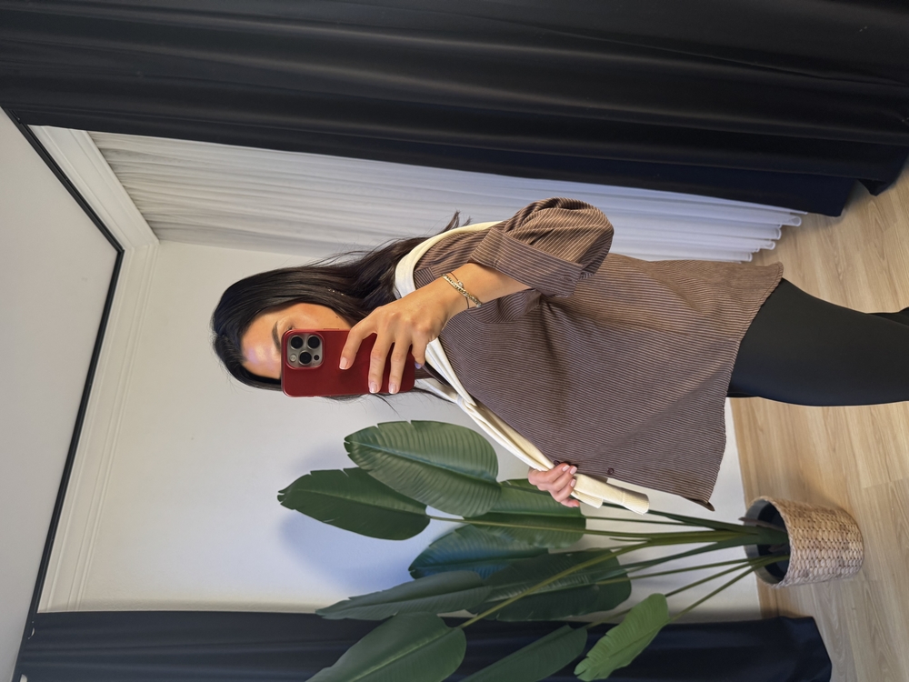 Kendinden Trikolu Çizgili Gömlek