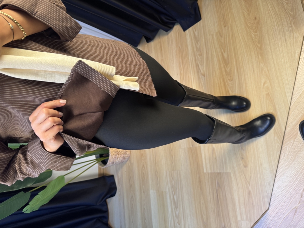 Kendinden Trikolu Çizgili Gömlek